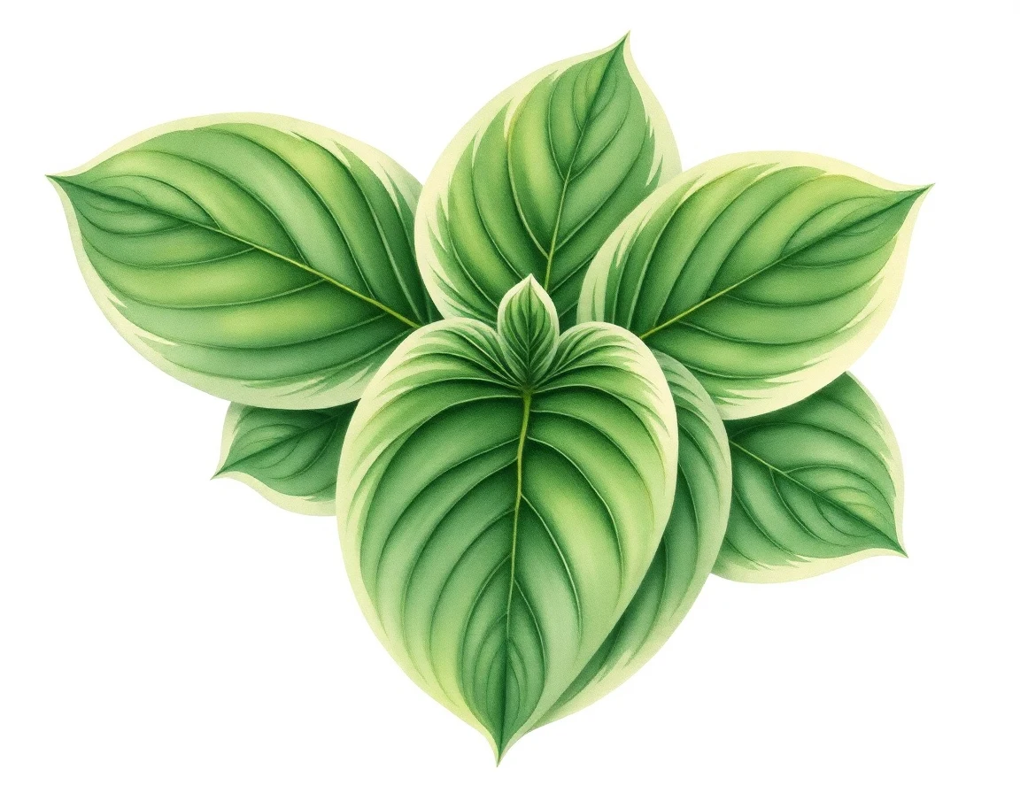 Watercolor illustration of Hosta 'Minnesota Wild'