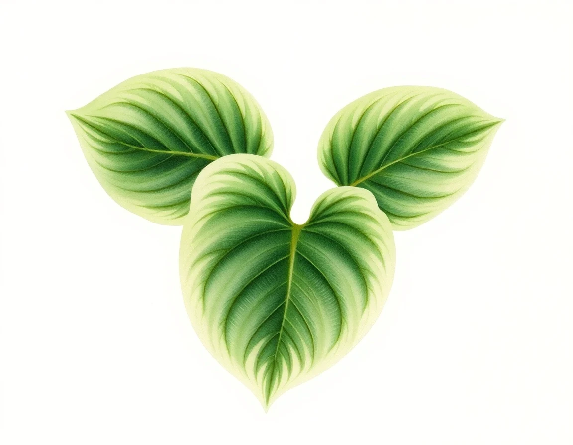 Watercolor illustration of Hosta 'Minnie Bell'