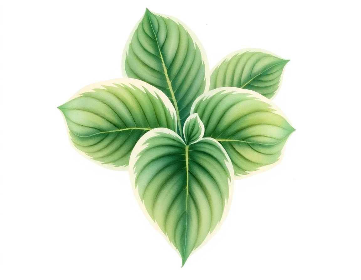Watercolor illustration of Hosta 'Mint Julep'