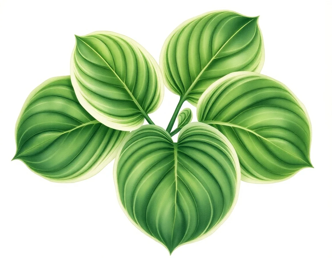 Watercolor illustration of Hosta 'Minuet'