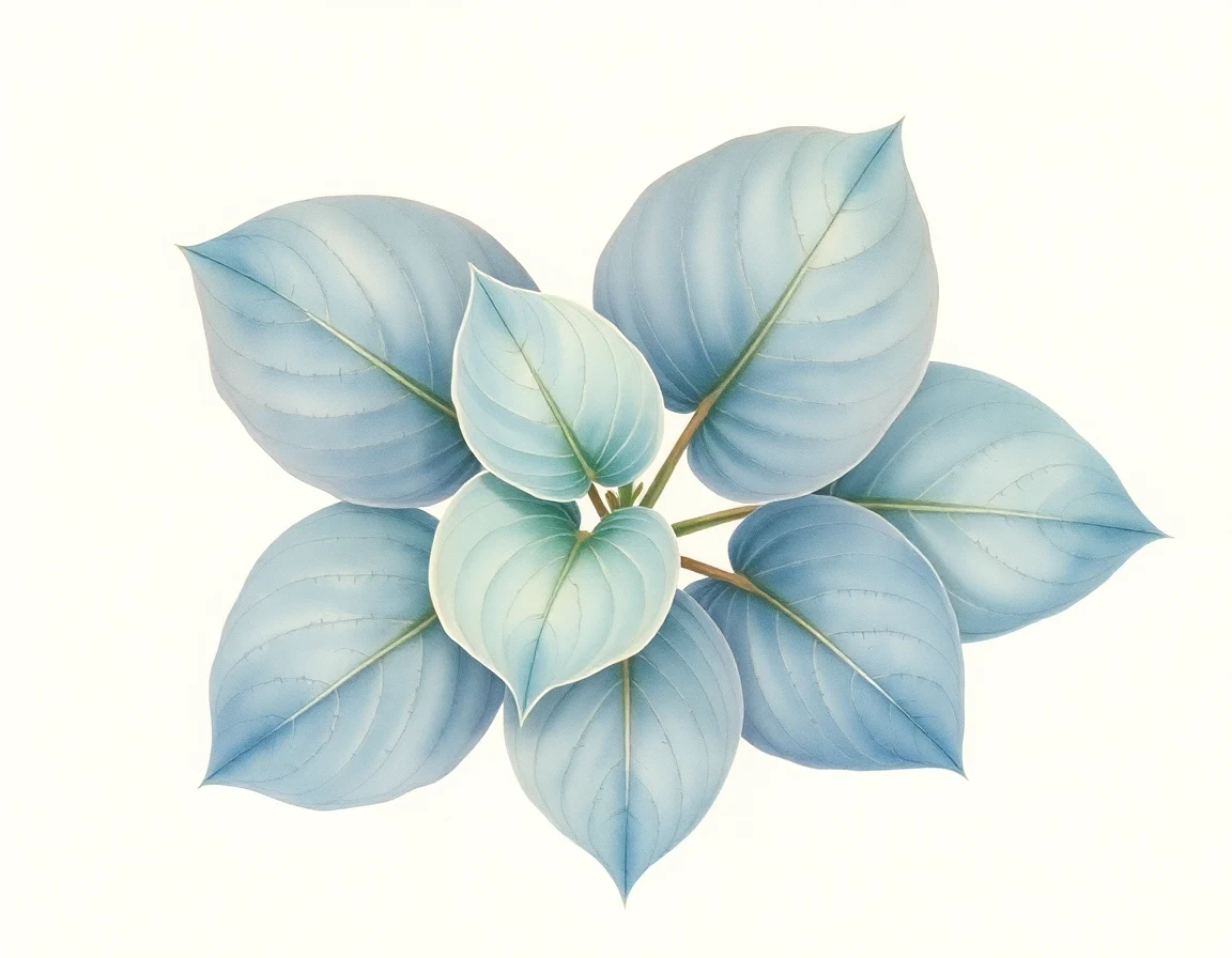 Watercolor illustration of Hosta 'Minutini'