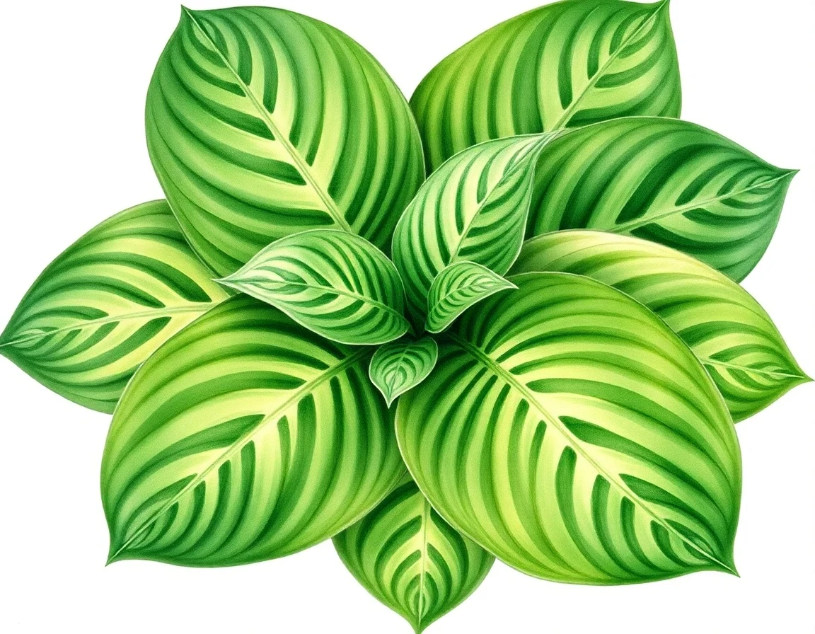 Watercolor illustration of Hosta 'Mira'