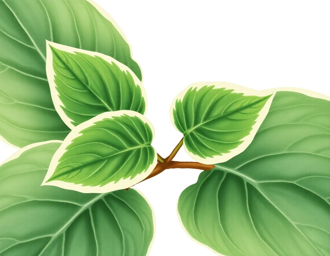 Watercolor illustration of Hosta 'Mishima Fukurin Koba'