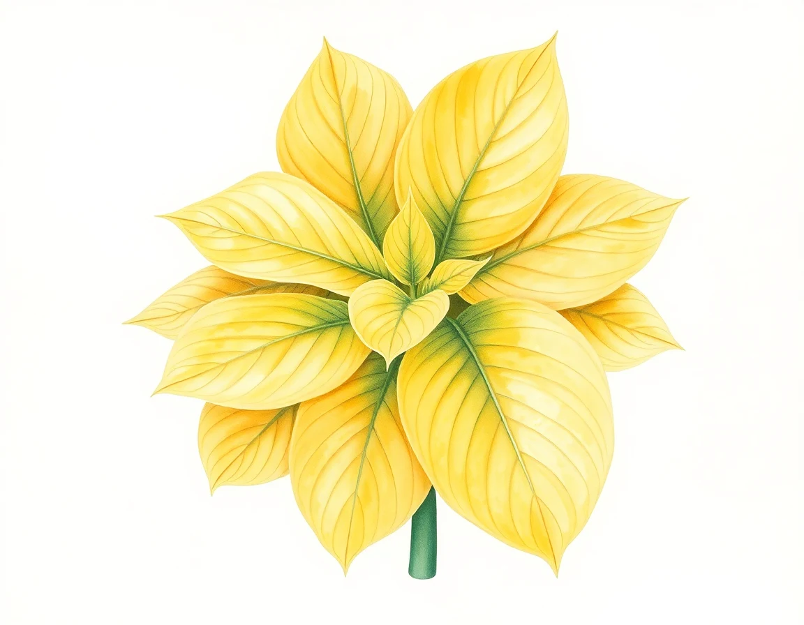 Watercolor illustration of Hosta 'Miss Ellie Fish'