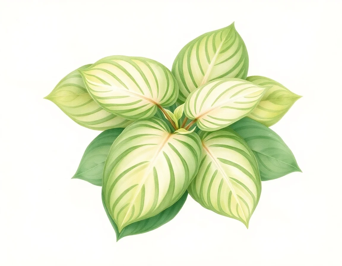 Watercolor illustration of Hosta 'Miss Grace'
