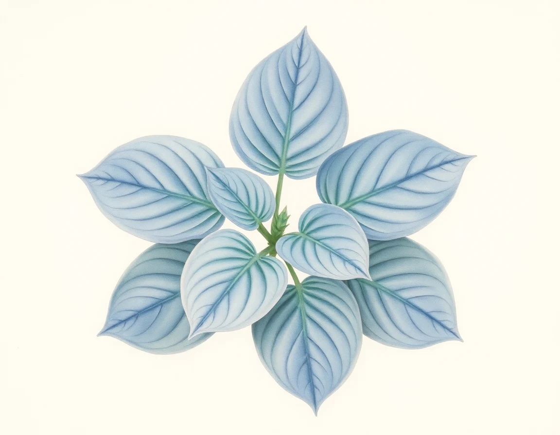 Watercolor illustration of Hosta 'Miss Halley'