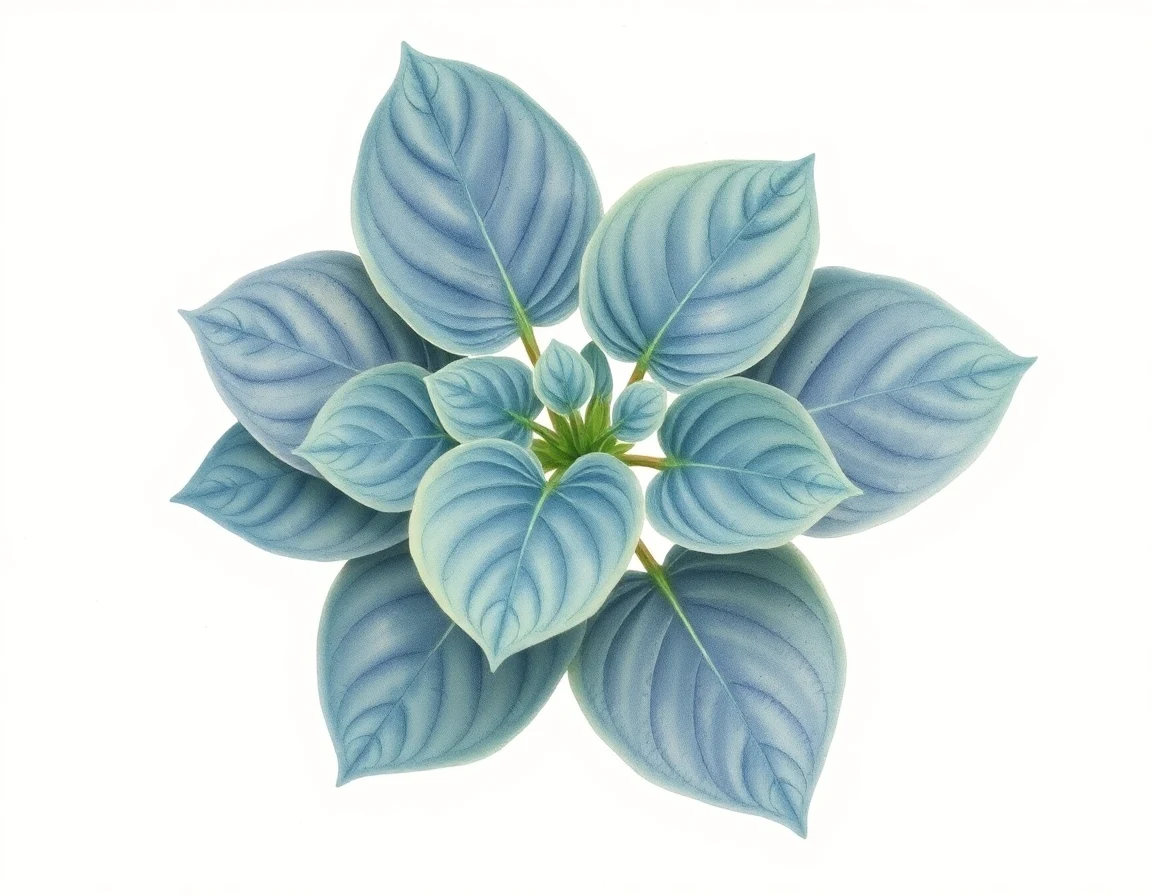 Watercolor illustration of Hosta 'Miss Linda Smith'