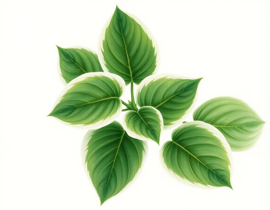 Watercolor illustration of Hosta 'Miss Missey'