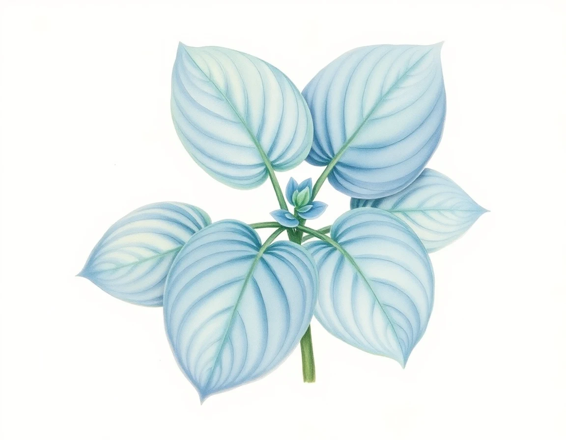 Watercolor illustration of Hosta 'Miss Mitzi'
