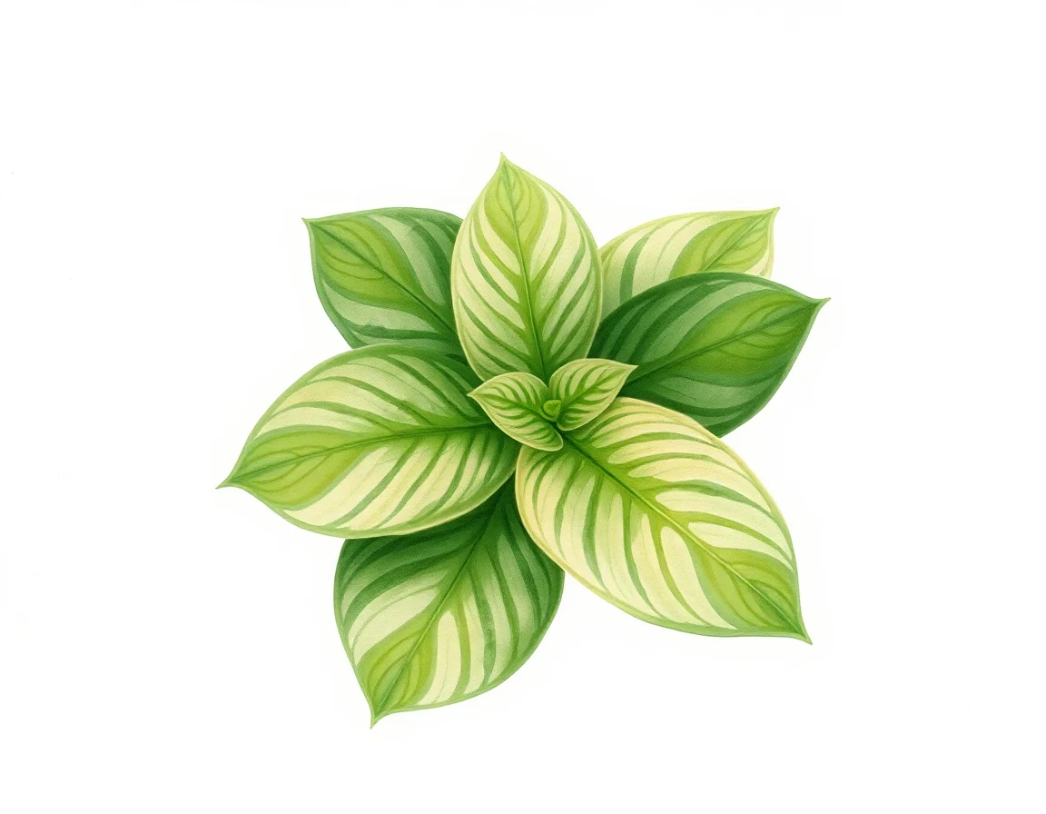 Watercolor illustration of Hosta 'Miss Ruby'