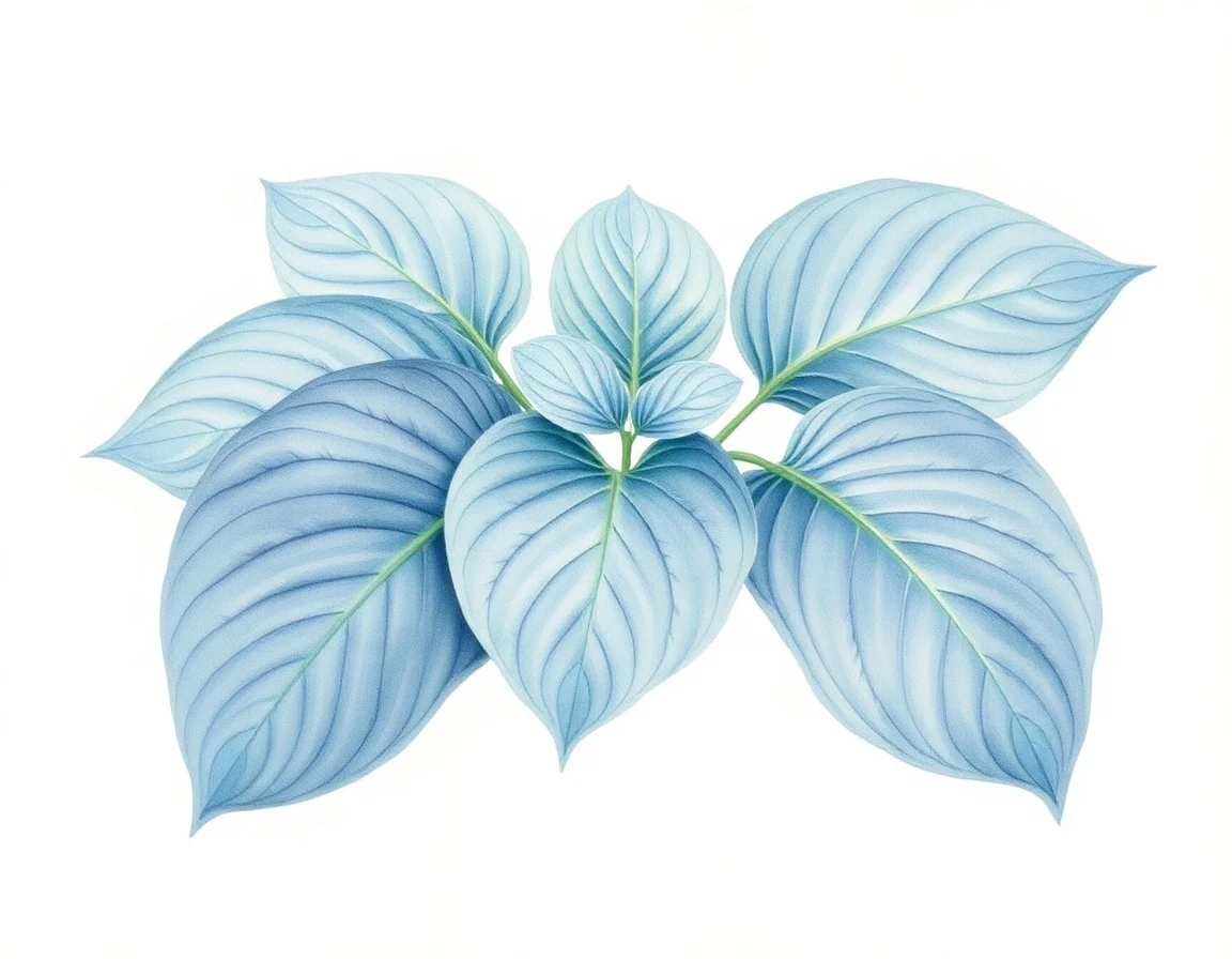 Watercolor illustration of Hosta 'Mississippi Delta'