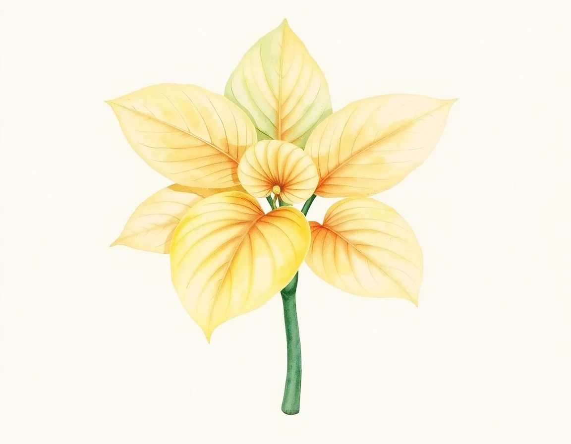 Watercolor illustration of Hosta 'Mississippi Gold'