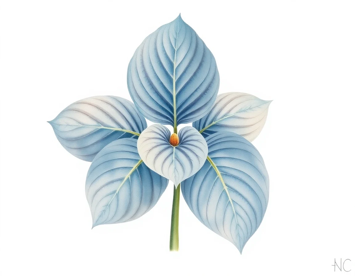 Watercolor illustration of Hosta 'Mississippi Mud'