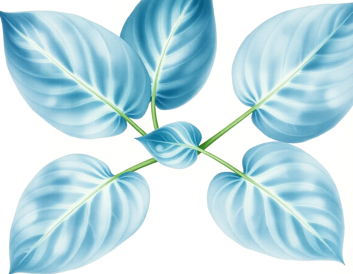 Watercolor illustration of Hosta 'Missouri River'