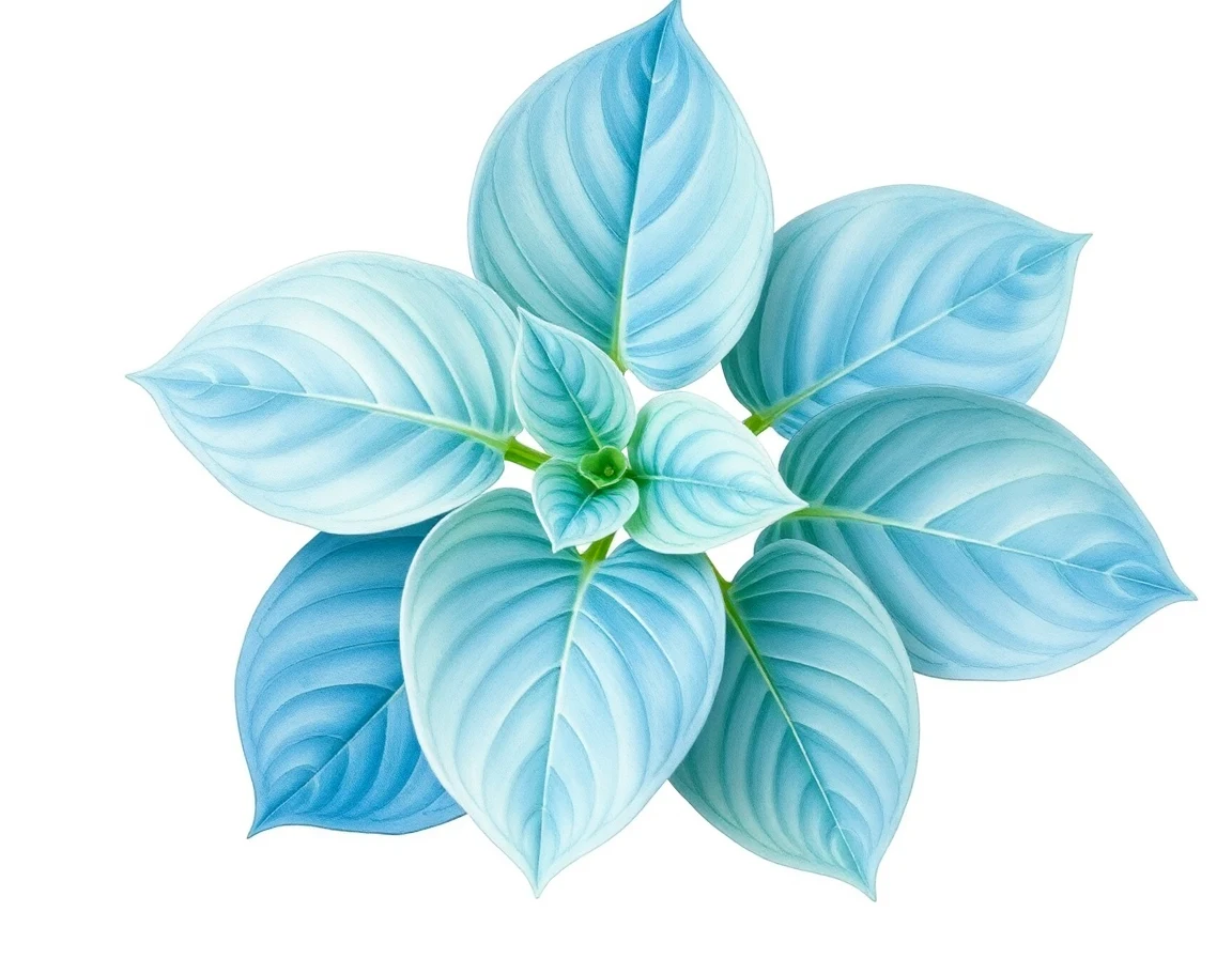 Watercolor illustration of Hosta 'Mister Gee'