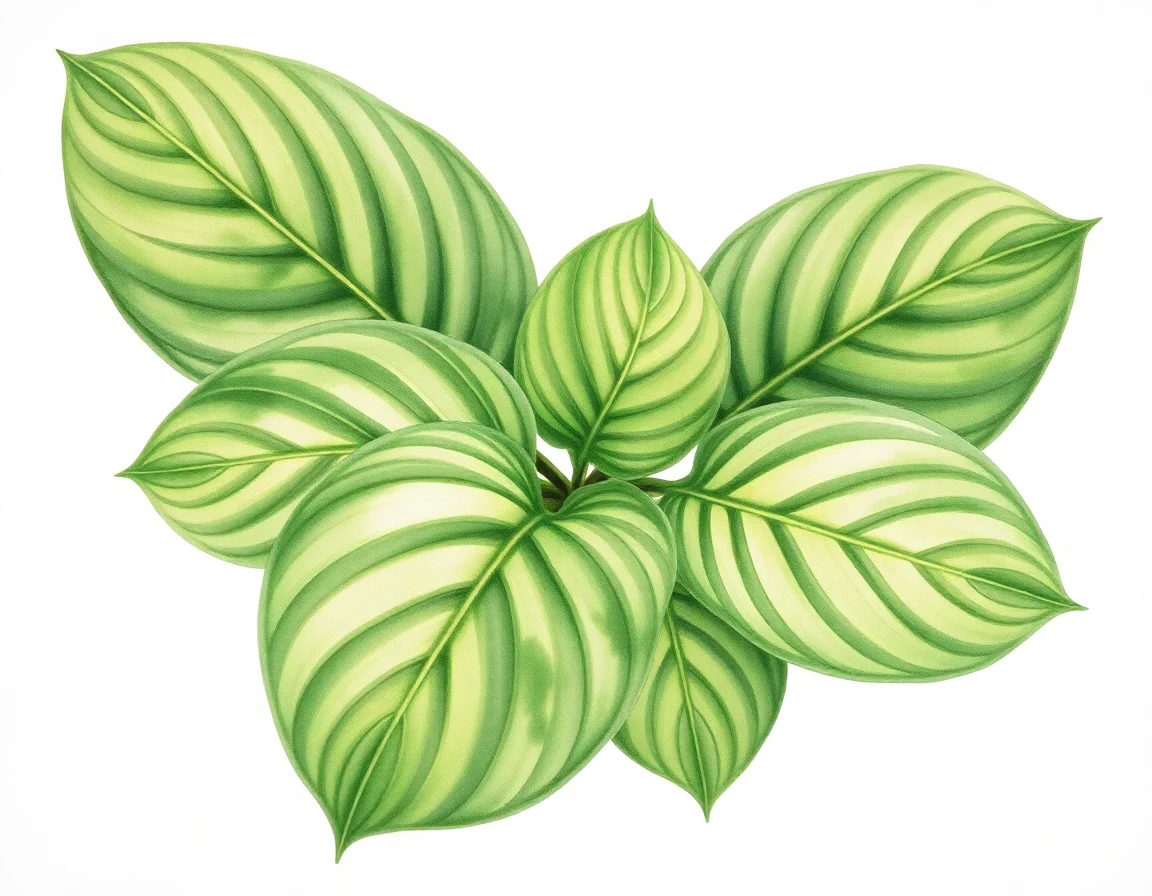 Watercolor illustration of Hosta 'Misty Dawn'