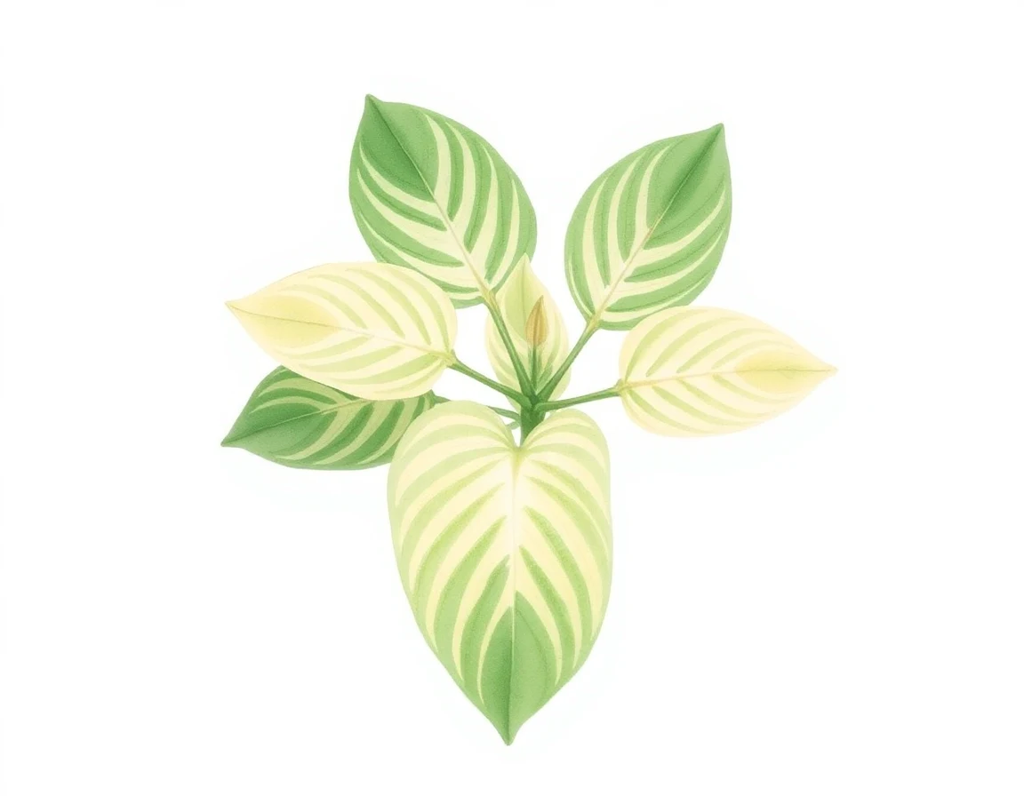 Watercolor illustration of Hosta 'Misty Morning'