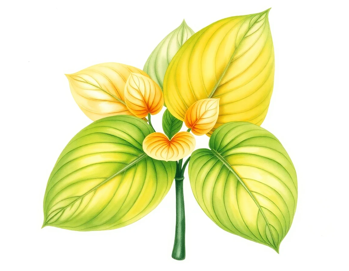 Watercolor illustration of Hosta 'Molly Morris'