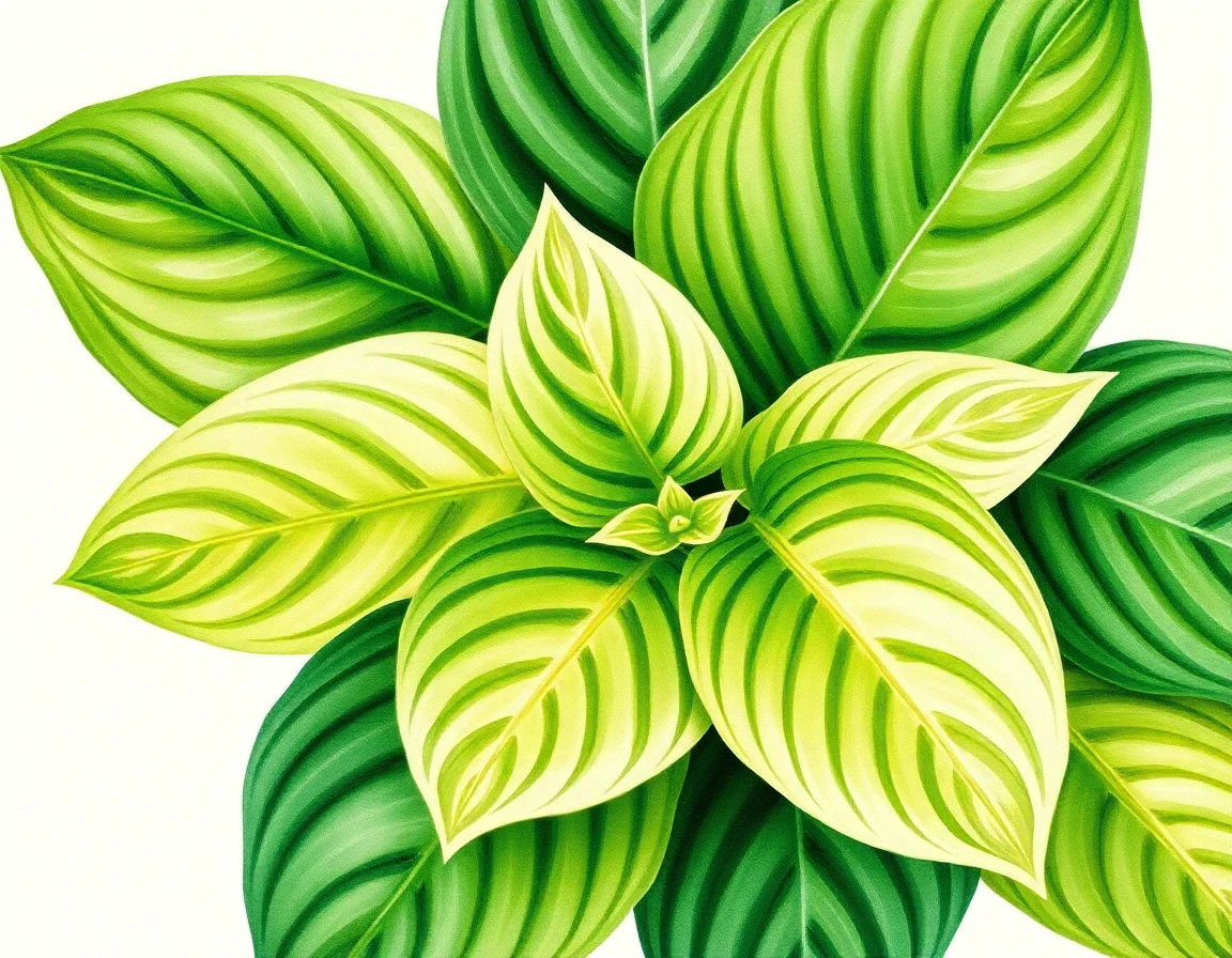 Watercolor illustration of Hosta 'Mona Lisa'