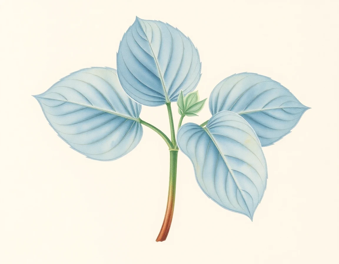 Watercolor illustration of Hosta 'Monet'