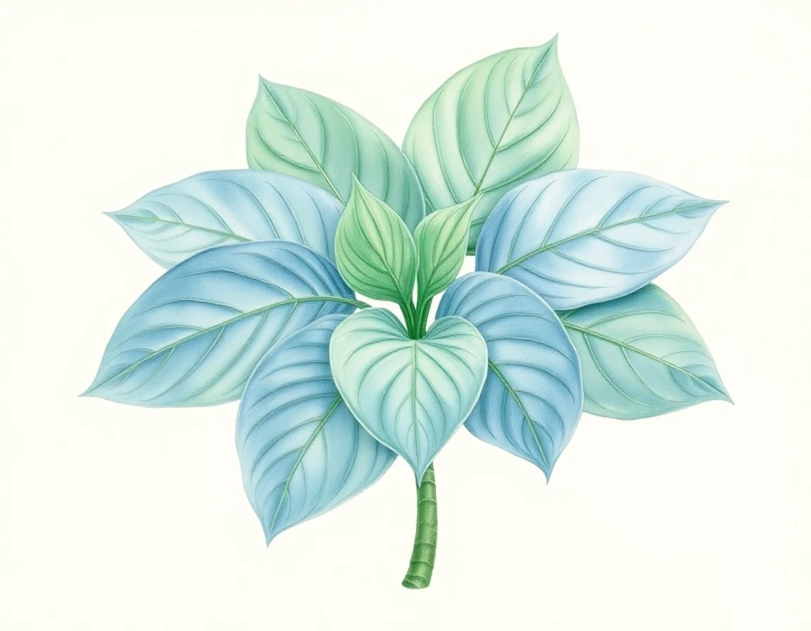 Watercolor illustration of Hosta 'Monster Babe'