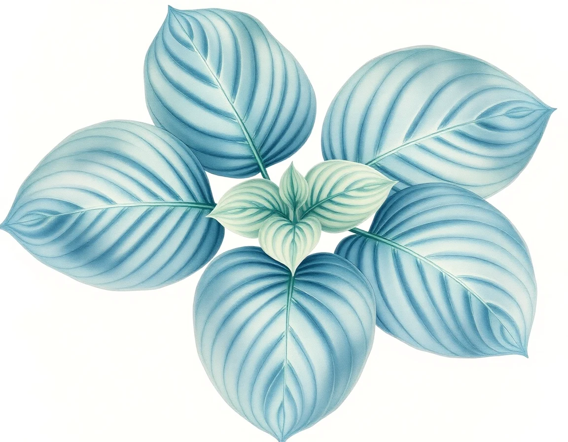 Watercolor illustration of Hosta 'Moon Maiden'