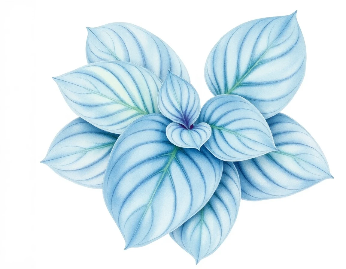 Watercolor illustration of Hosta 'Moon Monster'