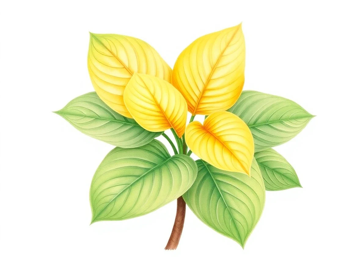 Watercolor illustration of Hosta 'Moon over Lake Erie'