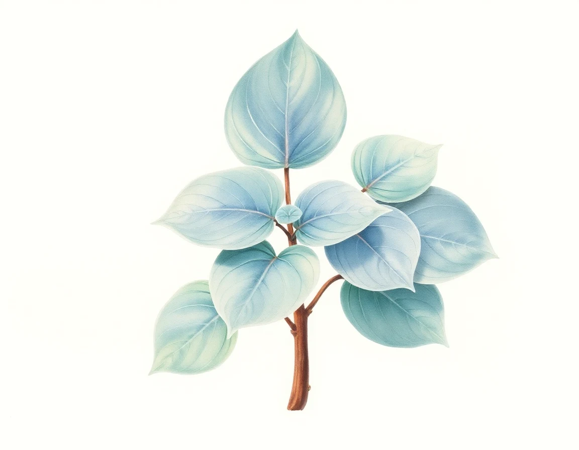 Watercolor illustration of Hosta 'Moon River'