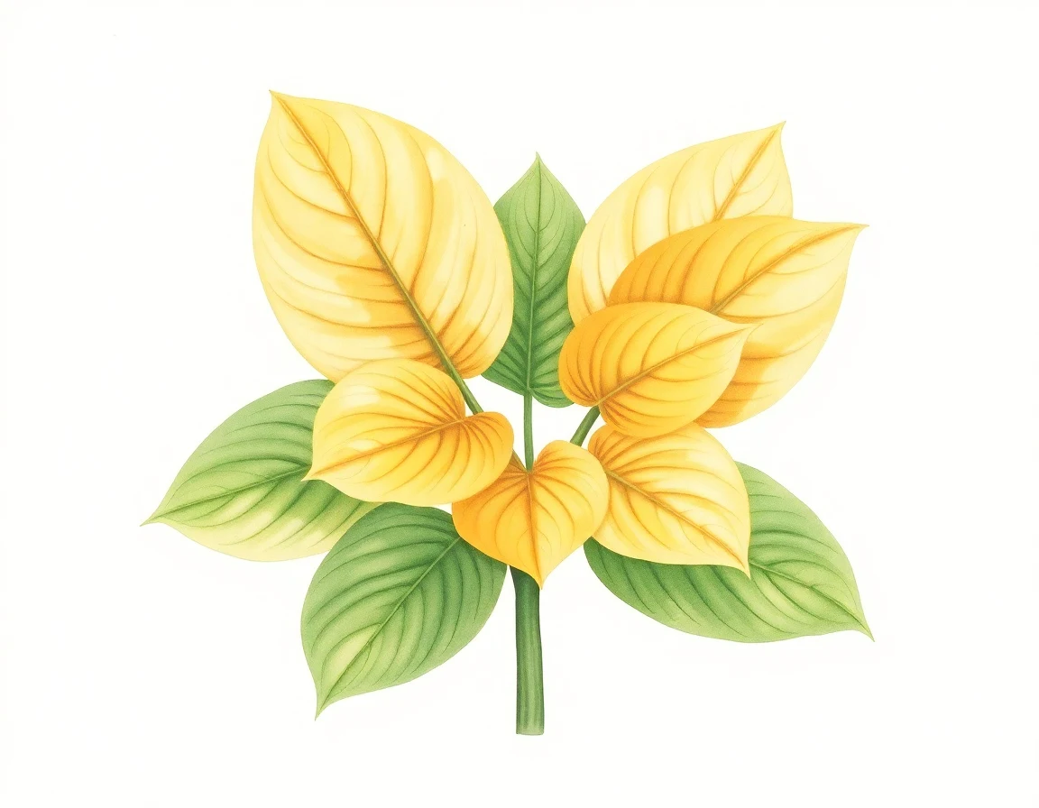 Watercolor illustration of Hosta 'Moonrise'