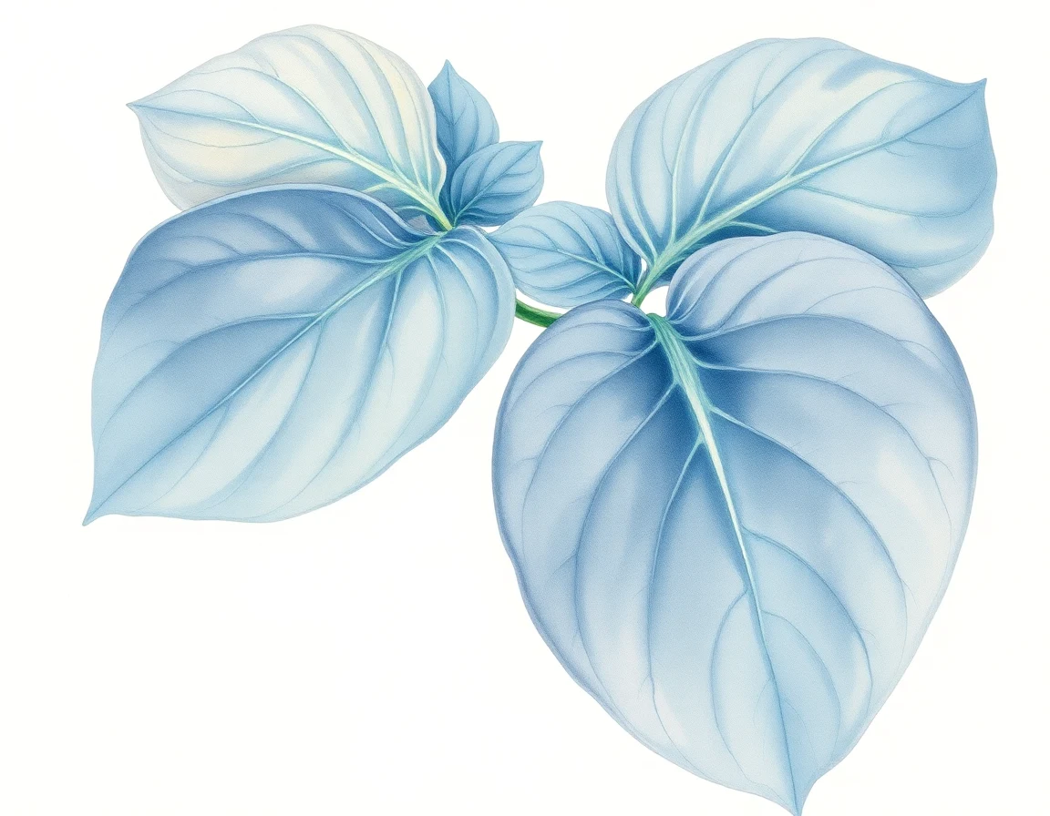 Watercolor illustration of Hosta 'More Elegant'