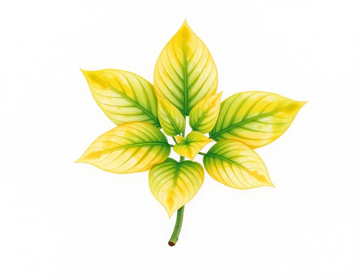 Watercolor illustration of Hosta 'Morning Star'