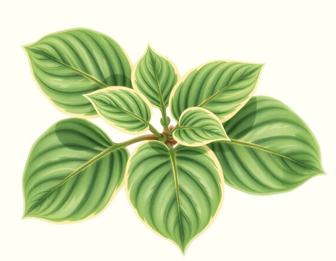 Watercolor illustration of Hosta 'Moulin Rouge'