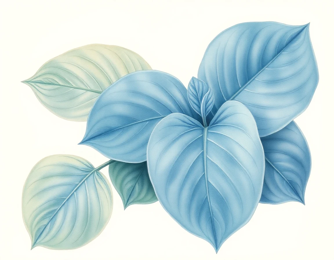 Watercolor illustration of Hosta 'Mount Everest'