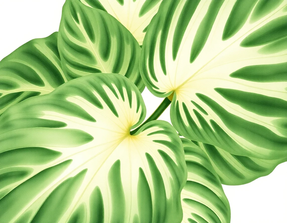 Watercolor illustration of Hosta 'Mount Fuji'