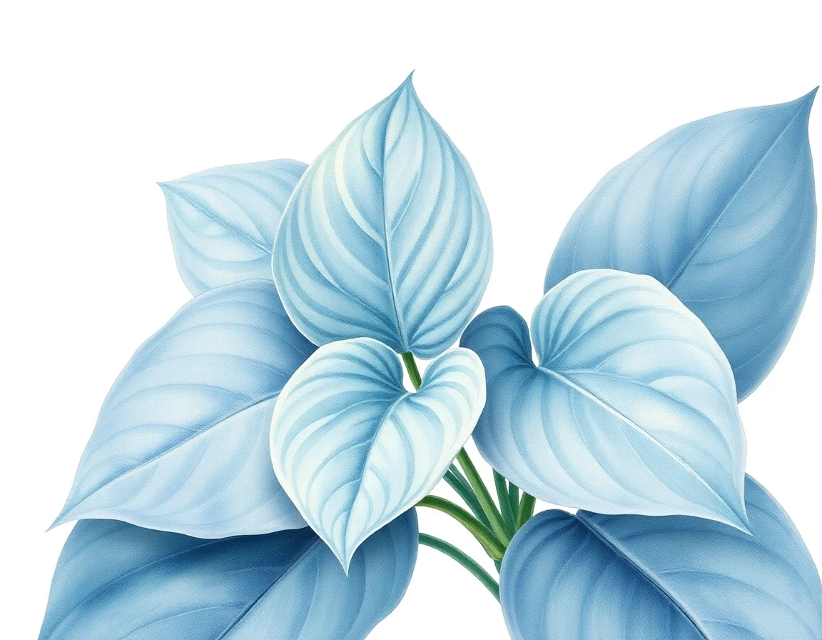Watercolor illustration of Hosta 'Mount Hope'