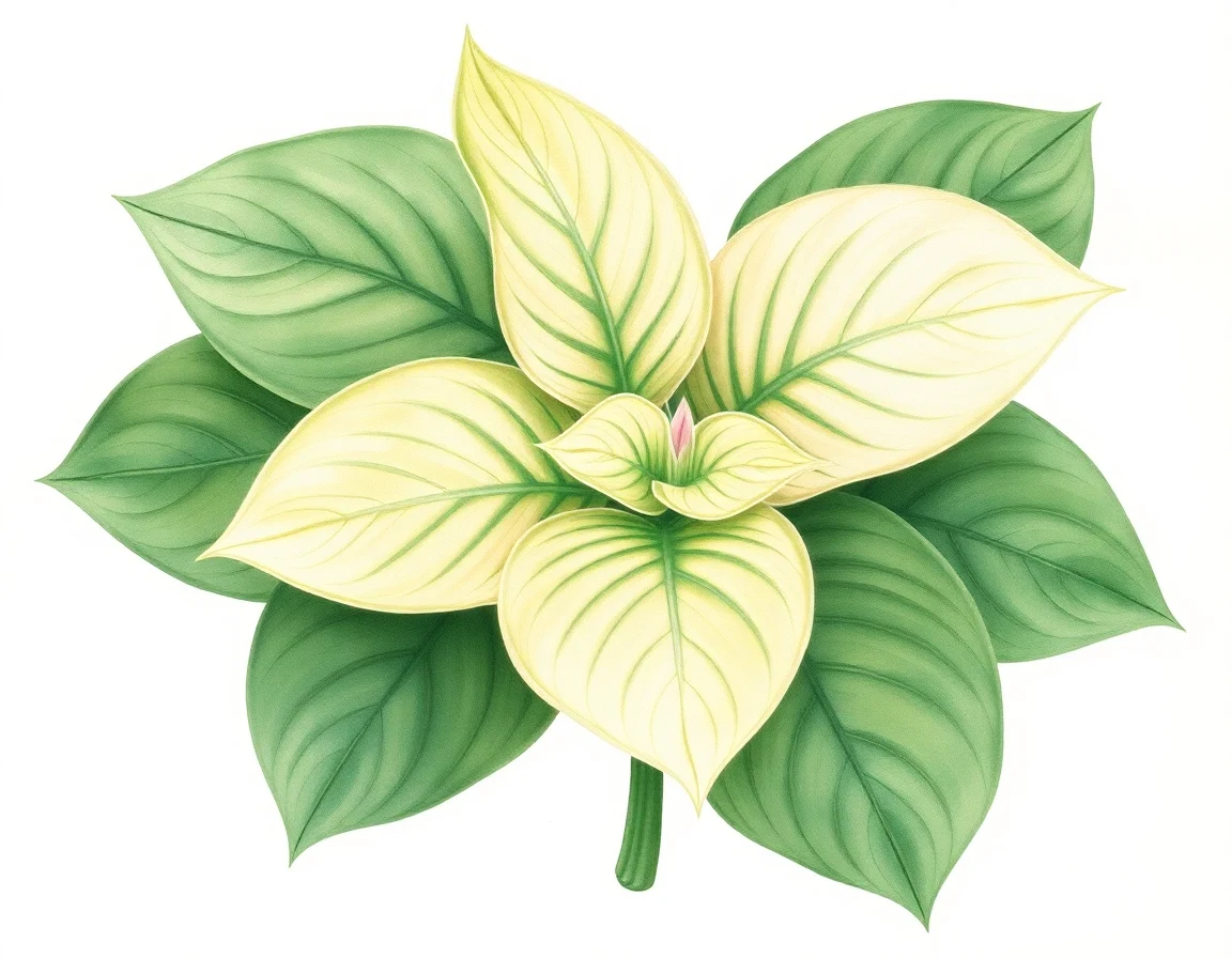 Watercolor illustration of Hosta 'Mount Royal'