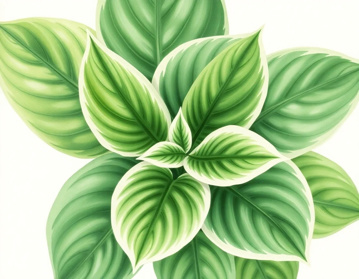 Watercolor illustration of Hosta 'Mountain Haze'