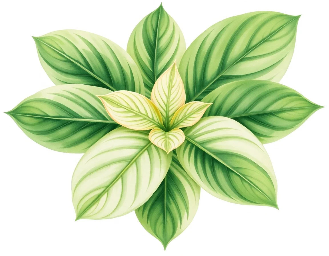 Watercolor illustration of Hosta 'Mountaineer'