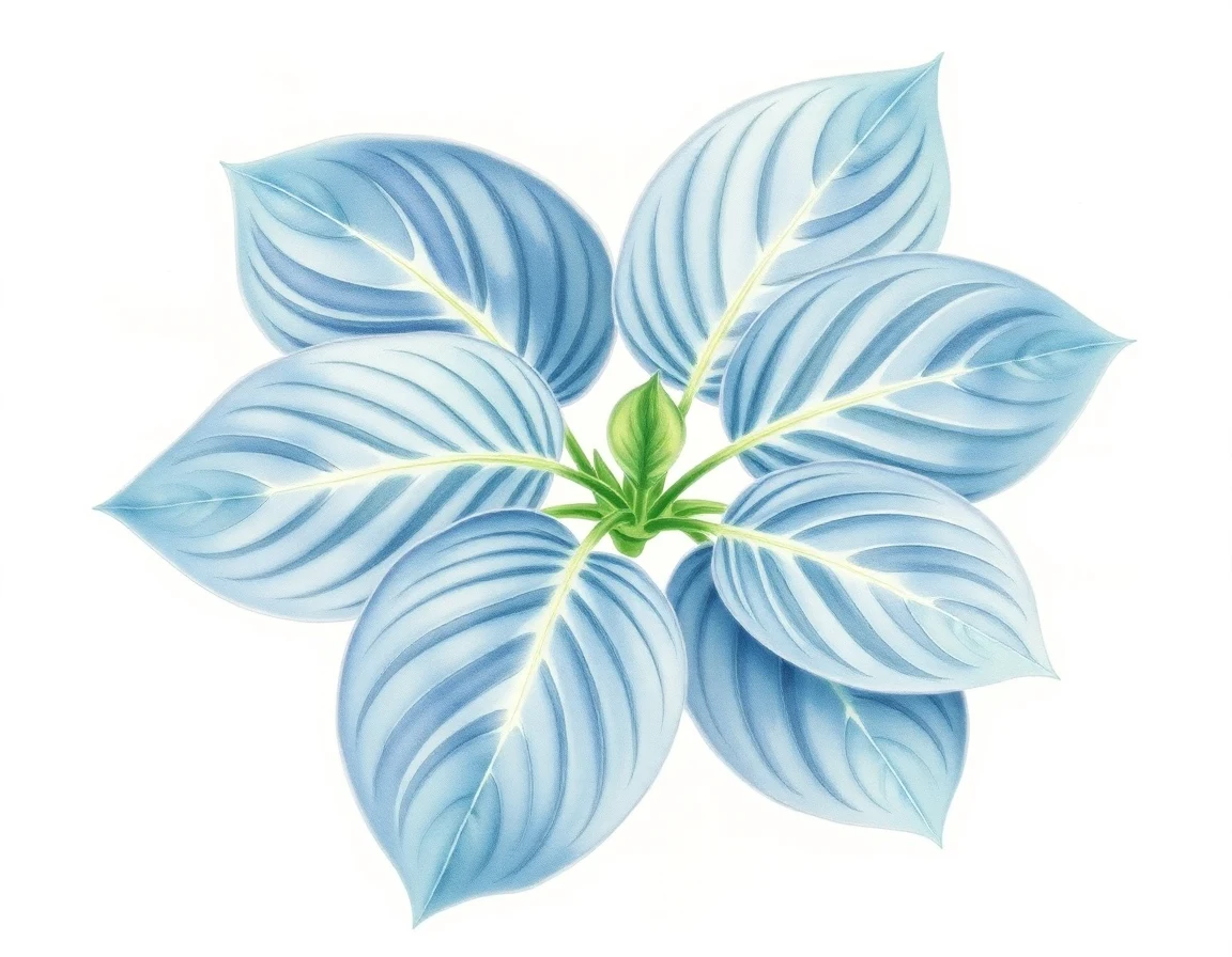 Watercolor illustration of Hosta 'Mourning Dove'