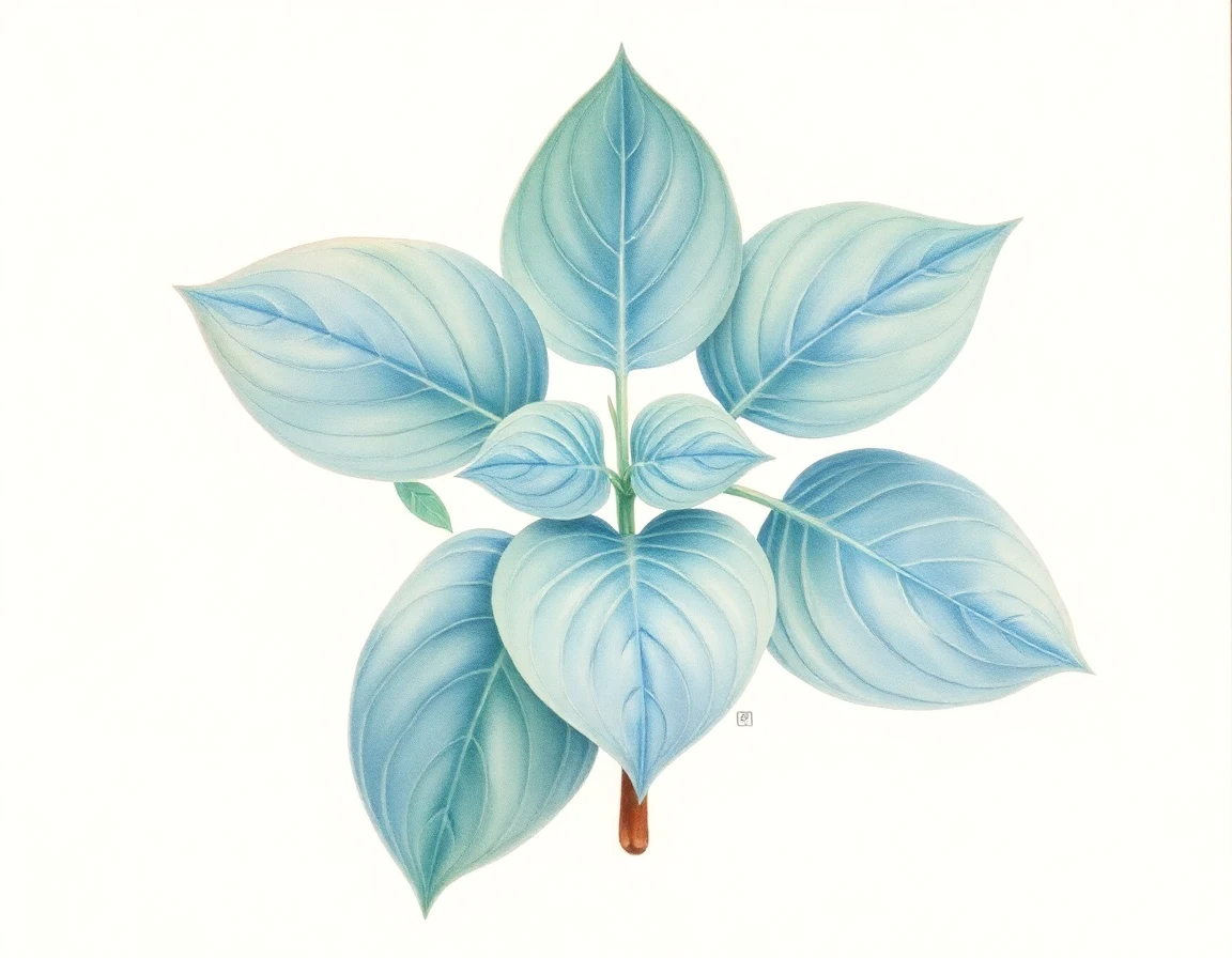 Watercolor illustration of Hosta 'Mouse Capades'