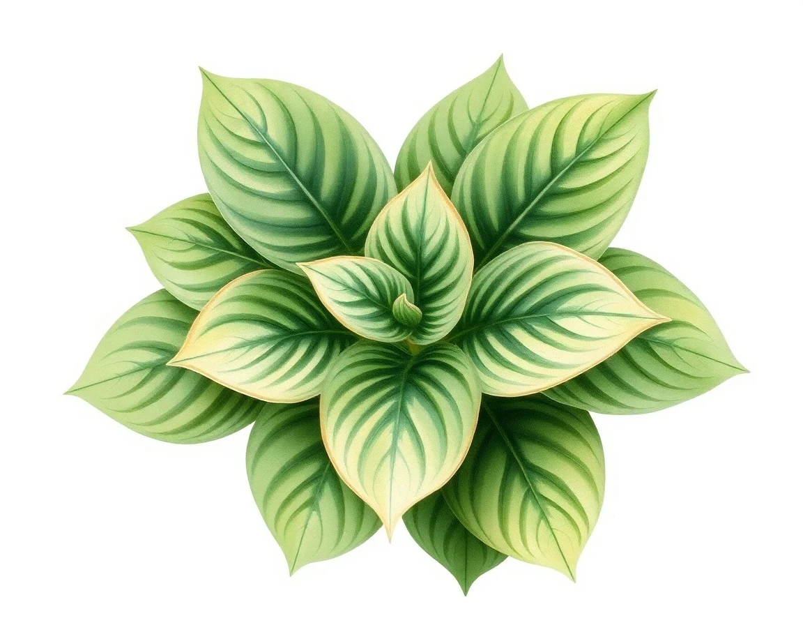 Watercolor illustration of Hosta 'Mouse King'