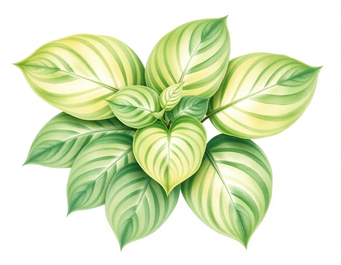Watercolor illustration of Hosta 'Mr Big'