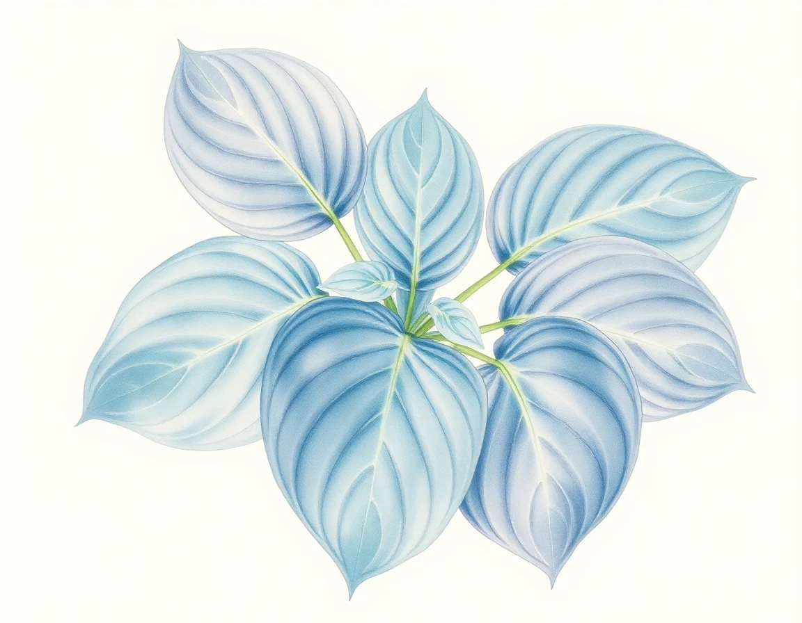 Watercolor illustration of Hosta 'Mumsie'