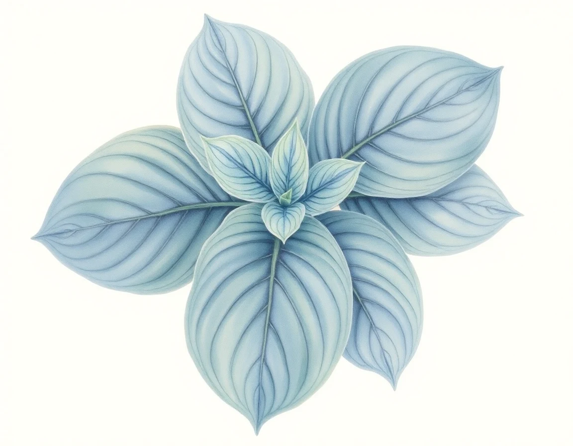 Watercolor illustration of Hosta 'Muriel Seaver Brown'