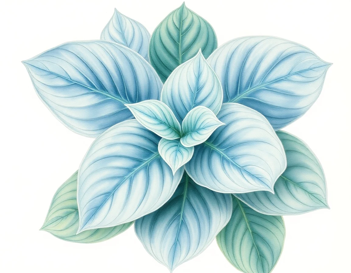 Watercolor illustration of Hosta 'Murmurs'