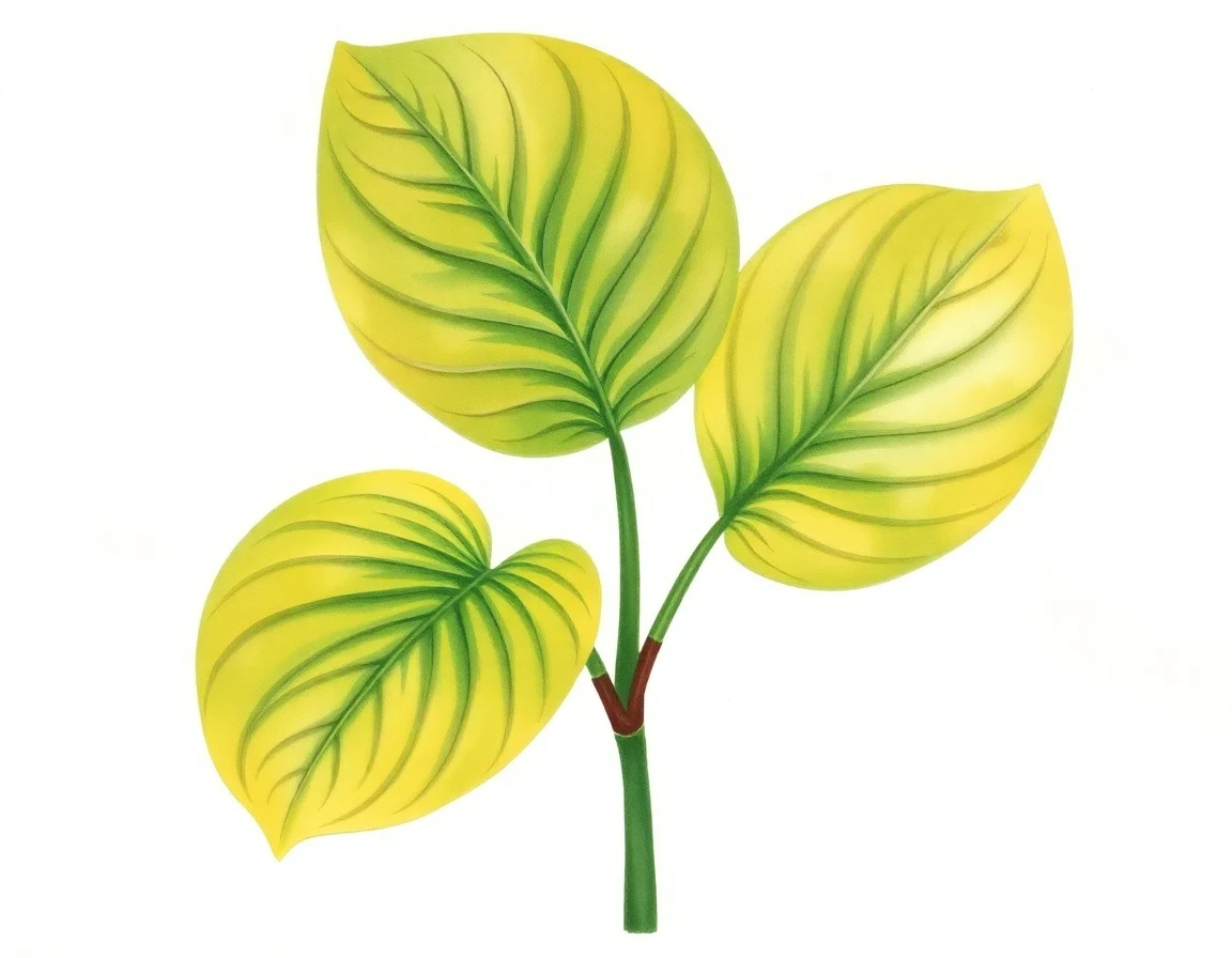 Watercolor illustration of Hosta 'Murphy's Golden Marge'
