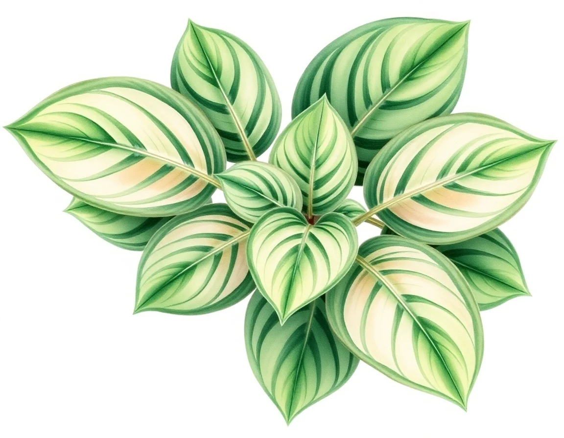 Watercolor illustration of Hosta 'Mustang Sally'