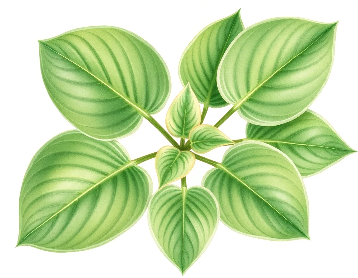 Watercolor illustration of Hosta 'Mutant Ninja'