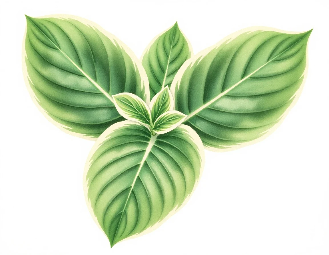 Watercolor illustration of Hosta 'My Child Insook'